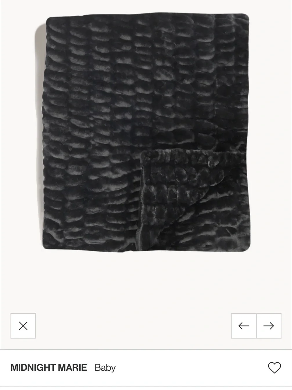 lola Midnight Marie Plush Baby Throw Blanket in Dark Charcoal